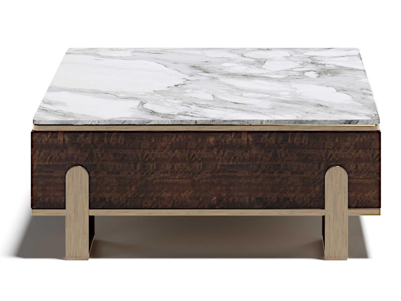 Low wooden and marble coffee table | Grand R by Capital Collection