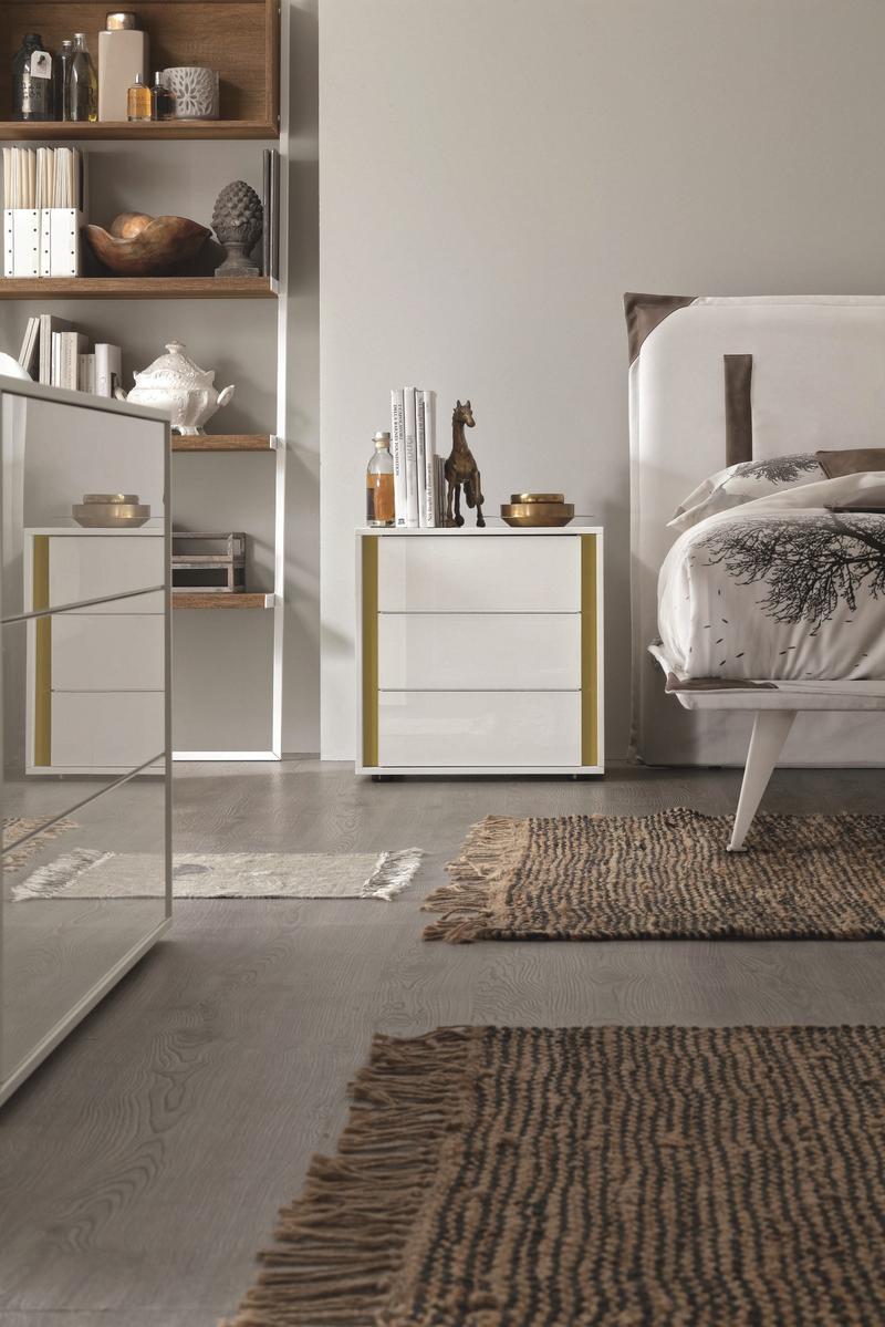 Upholstered leather double bed with upholstered headboard | Tasca by Tomasella