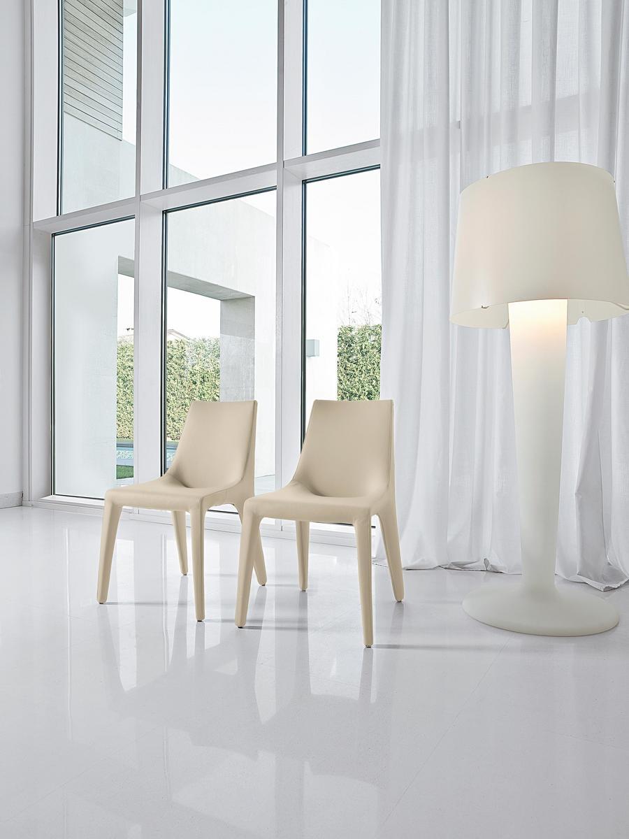 Upholstered leather chair | Tip Toe by Bonaldo