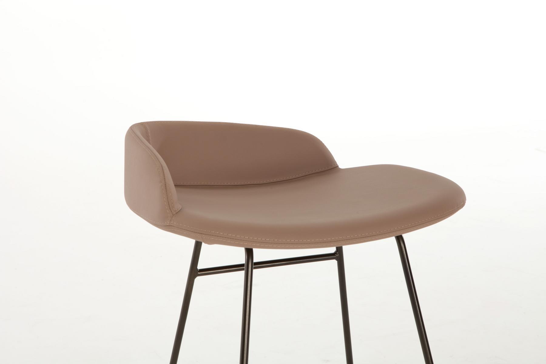 High upholstered sled base stool | Brend by Tonin Casa