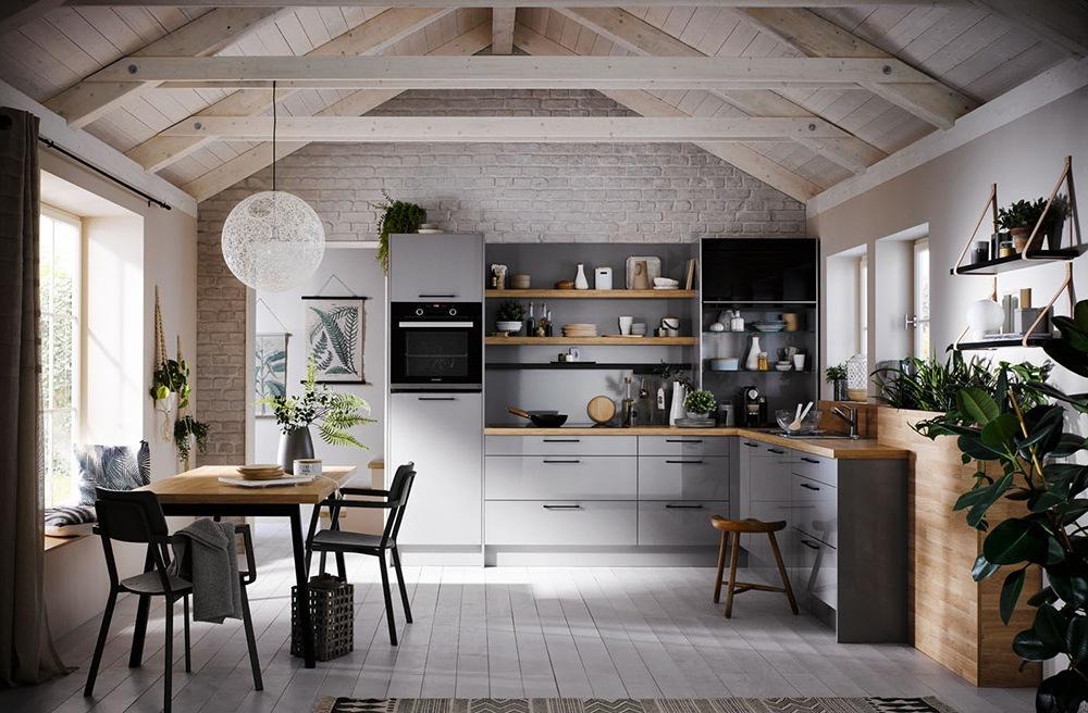 Kitchen without handles Haecker classic Laser Brillant