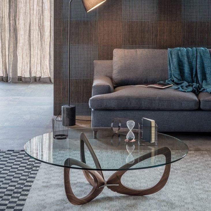 Round glass coffee table | Helix by Cattelan Italia