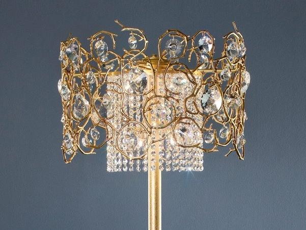 Halogen bronze floor lamp with crystals | Diamond by Serip