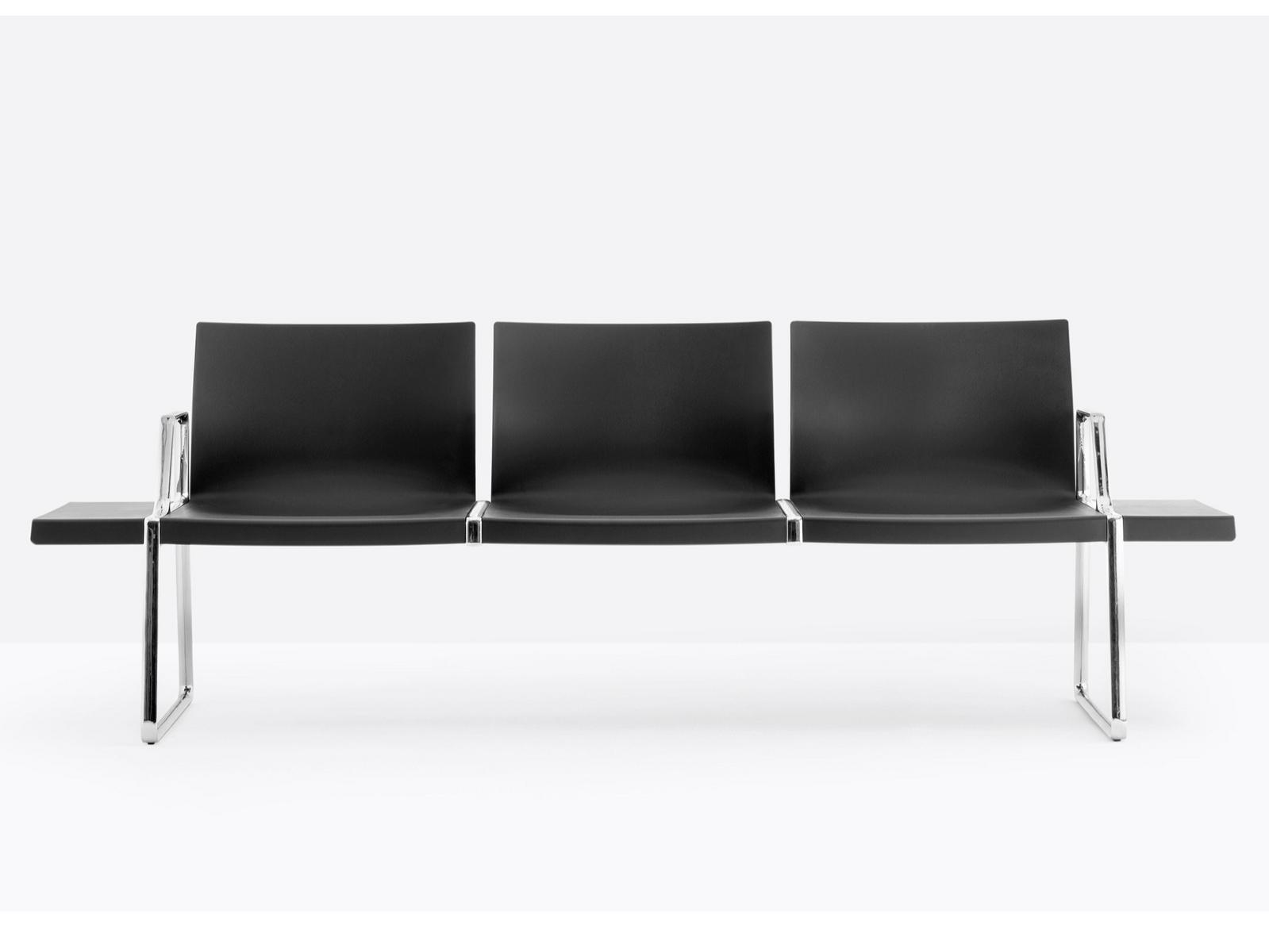 Polypropylene bench with back | Plural P02023/2024/2026/2029 by Pedrali