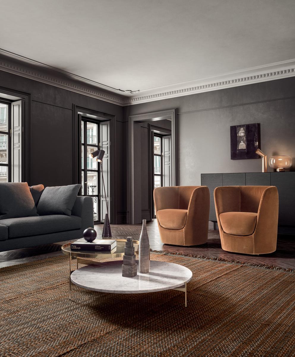 Round coffee table with tray | Abaco by Pianca