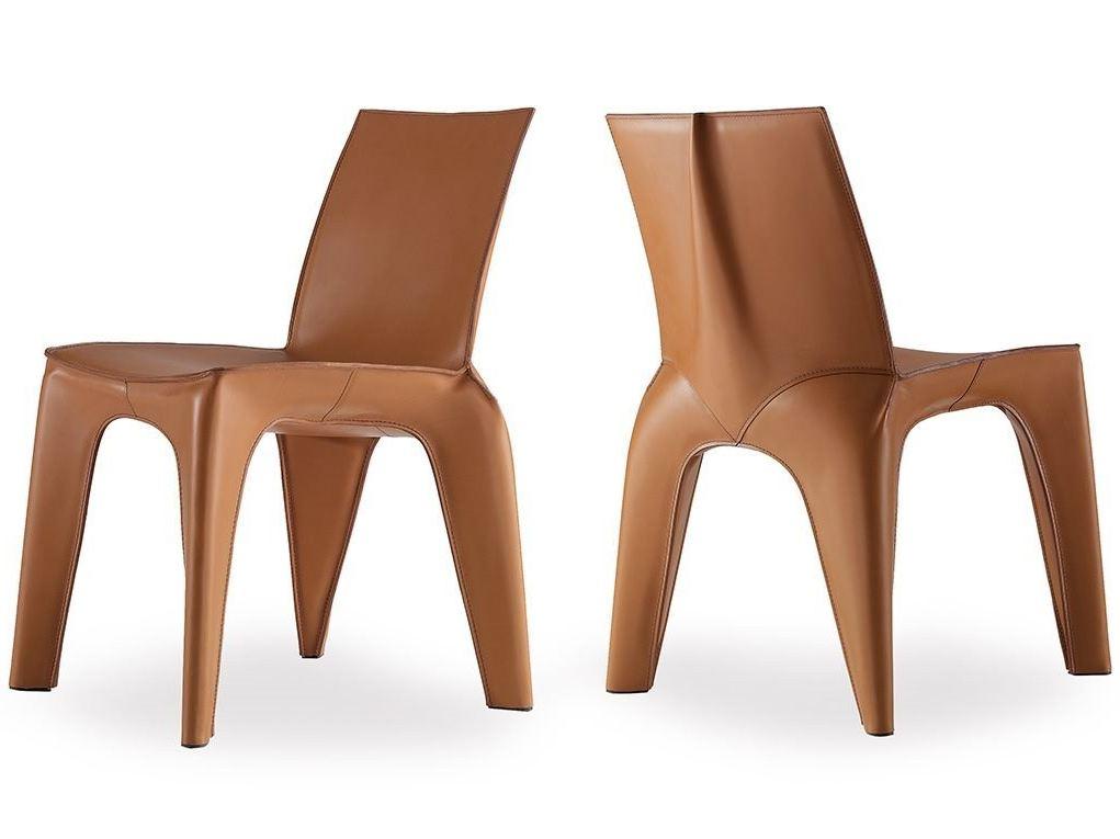 Tanned leather chair | Bb by Poliform
