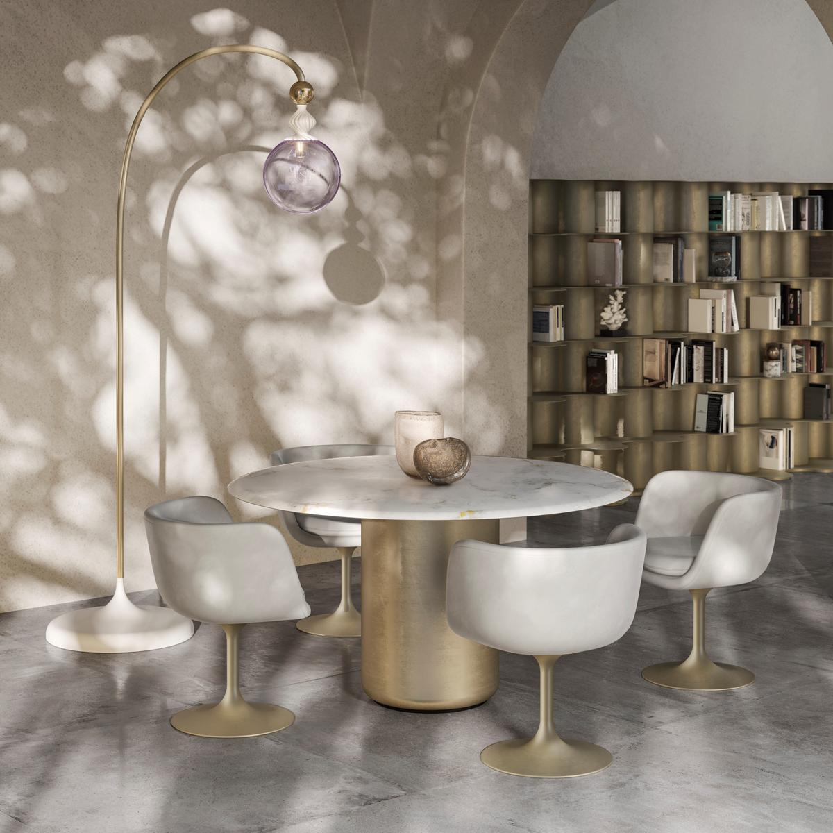 Swivel leather easy chair | Voyage by Natuzzi Italia