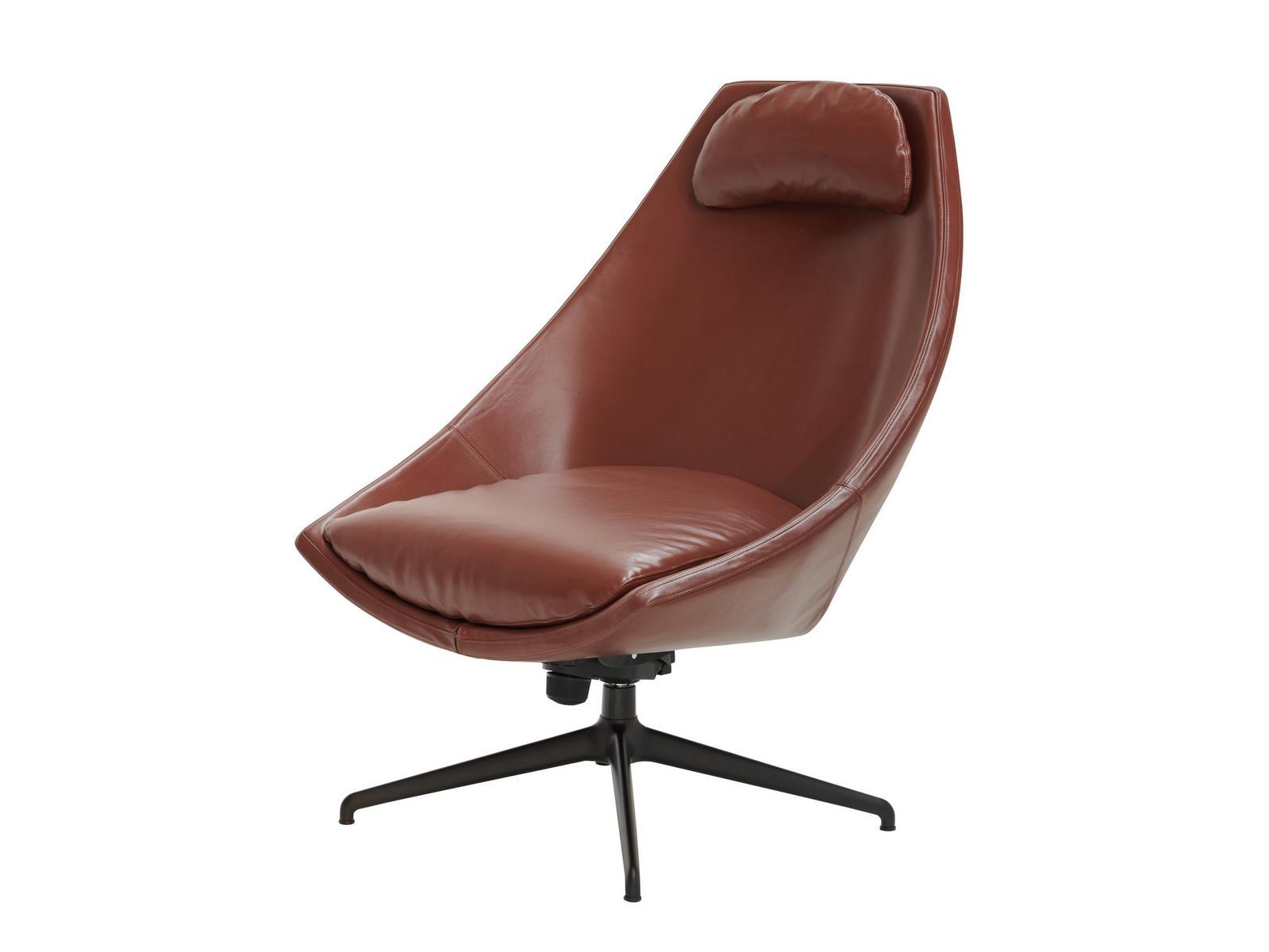 Leather armchair with headrest | Cut by Potocco