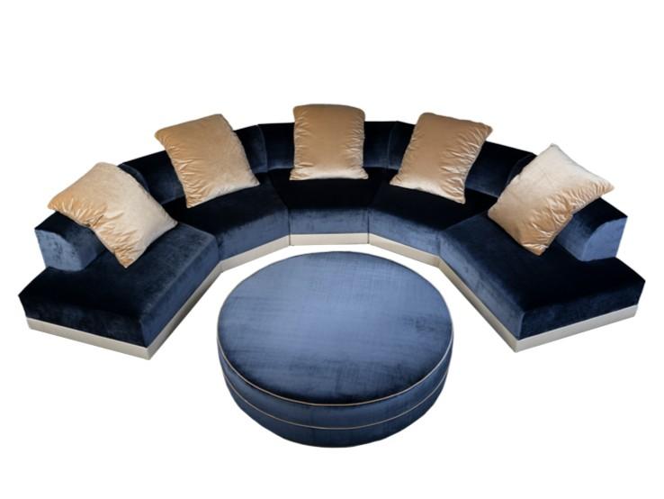 Sectional curved velvet sofa | Nomade by Mantellassi 1926