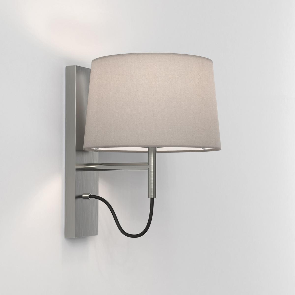 LED wall lamp in steel and fabric with fixed arm | Telegraph by Astro lighting
