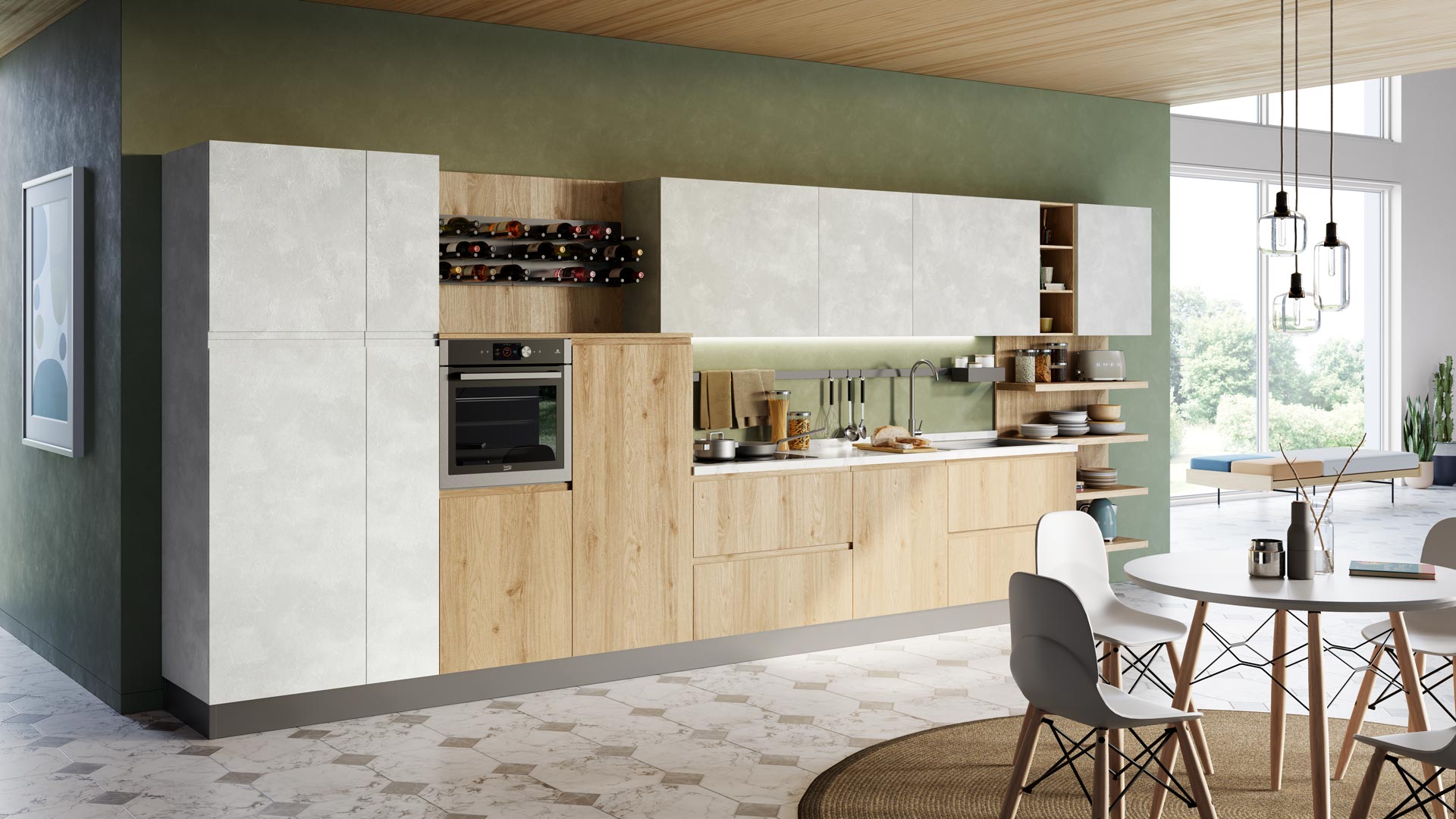 Melamine kitchen without handles Creo kitchens Jey Feel