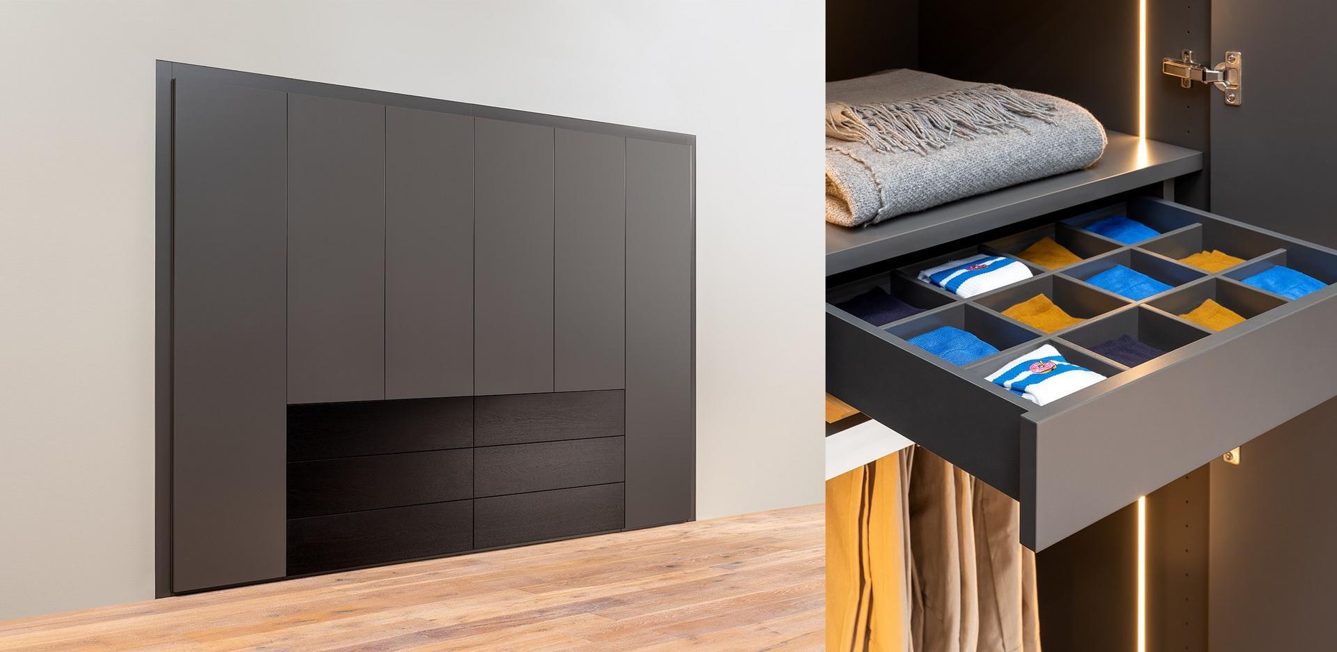 Wooden wardrobe with drawers | 9200 Stretto by Rolf Benz