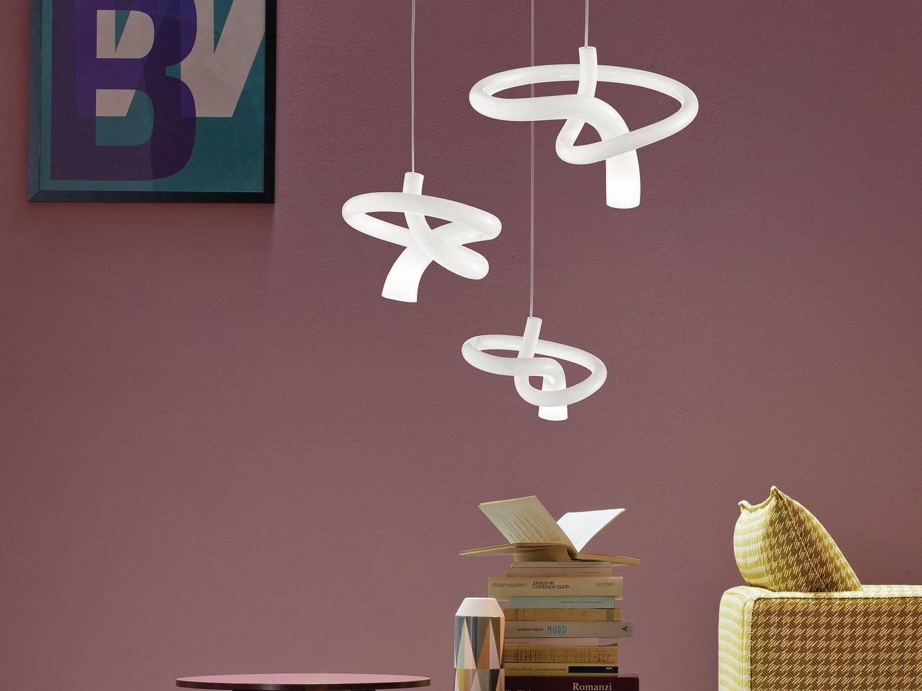Blown glass pendant lamp | Nodo Sp by Vistosi