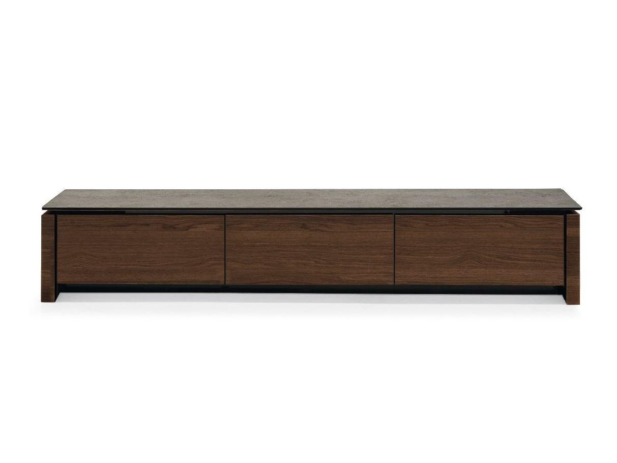 Low TV cabinet with flap doors | Mag by Calligaris