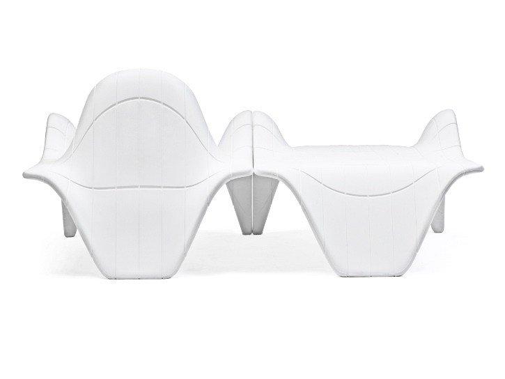 Sectional modular garden armchair with footstool | F3 by Vondom