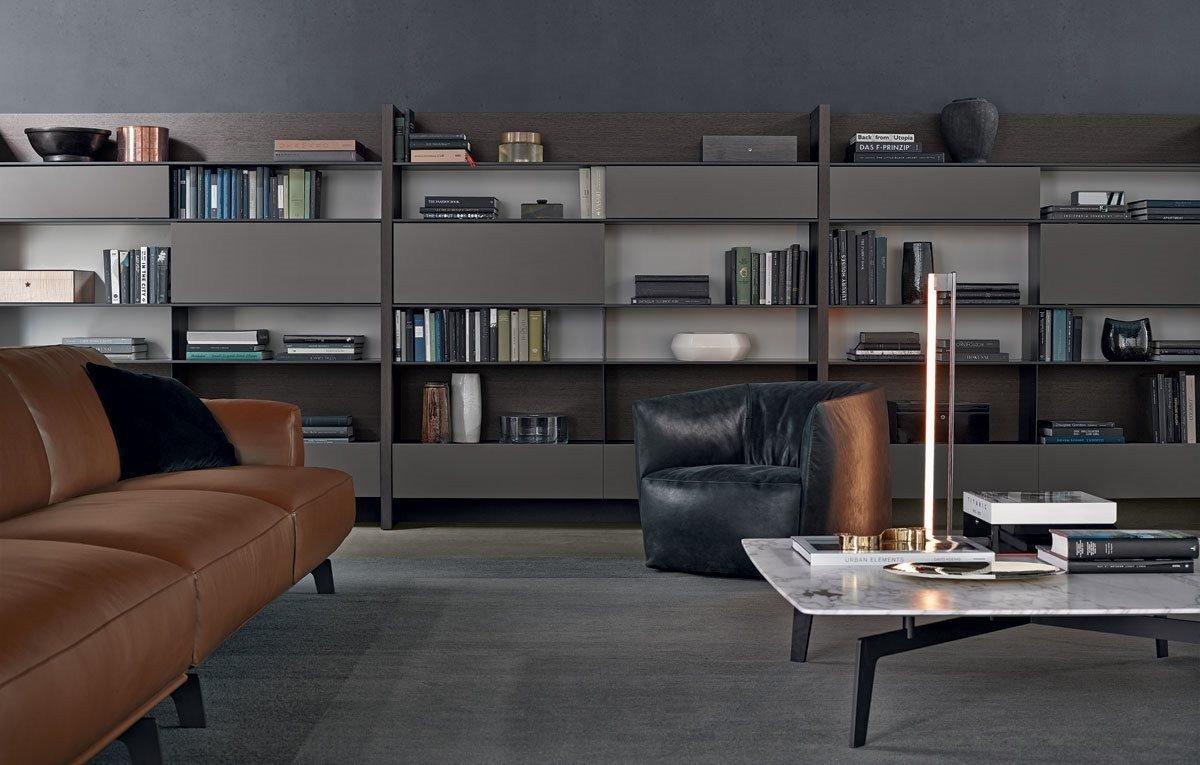 Modular wooden TV wall system | Skip by Poliform