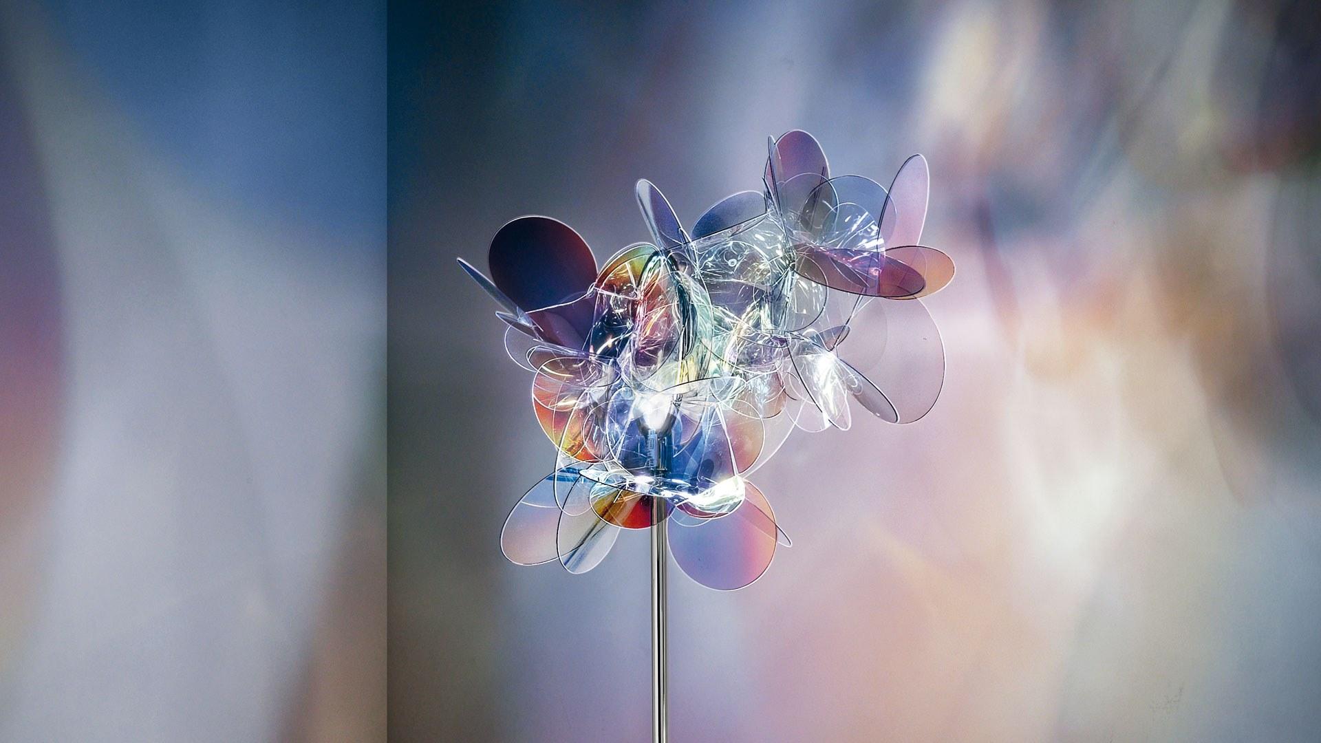 LED polycarbonate and stainless steel floor lamp | Mille Bolle by Slamp