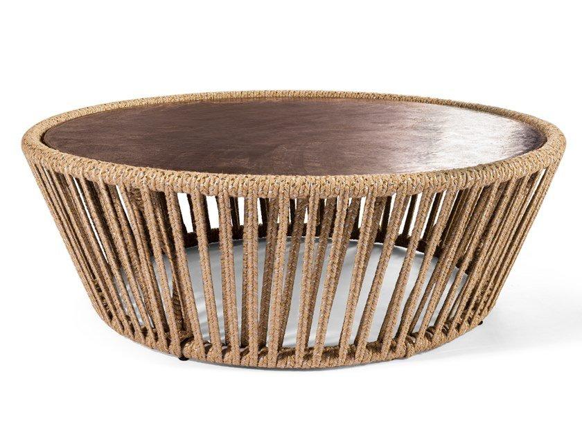 Round hemp garden side table | Stankar by Visionnair