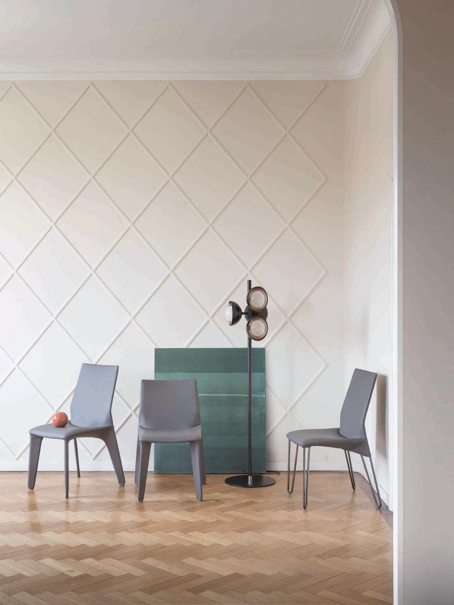 Upholstered leather chair | Heron by Bonaldo