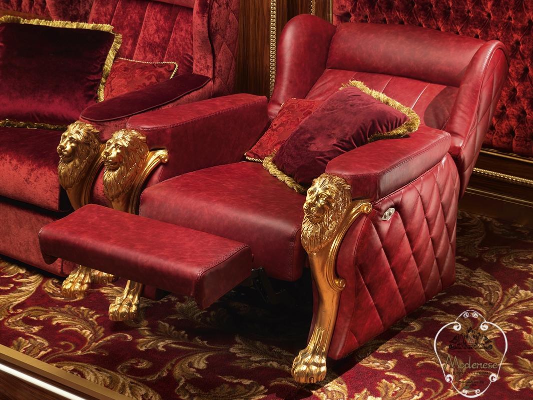 Relaxing leather armchair with armrests | 14430 by Modenese Gastone