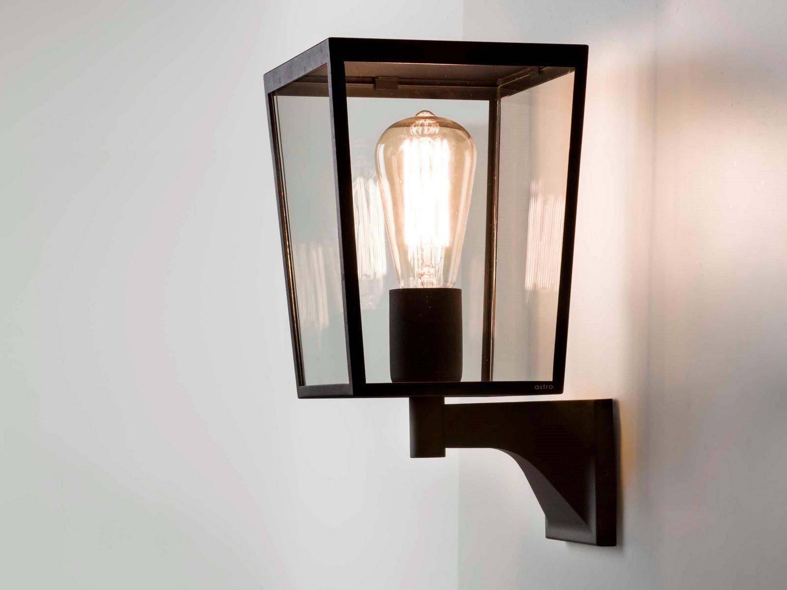 Glass and steel outdoor wall lamp | Farringdon by Astro lighting