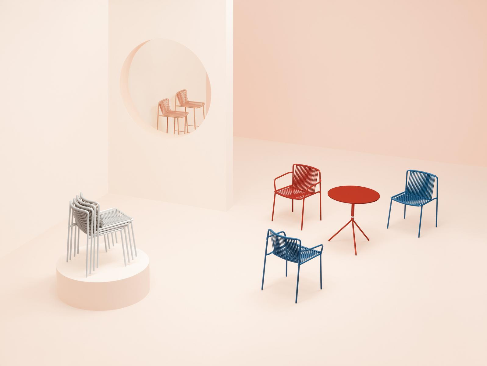 Powder coated steel garden chair | Tribeca 3665 by Pedrali