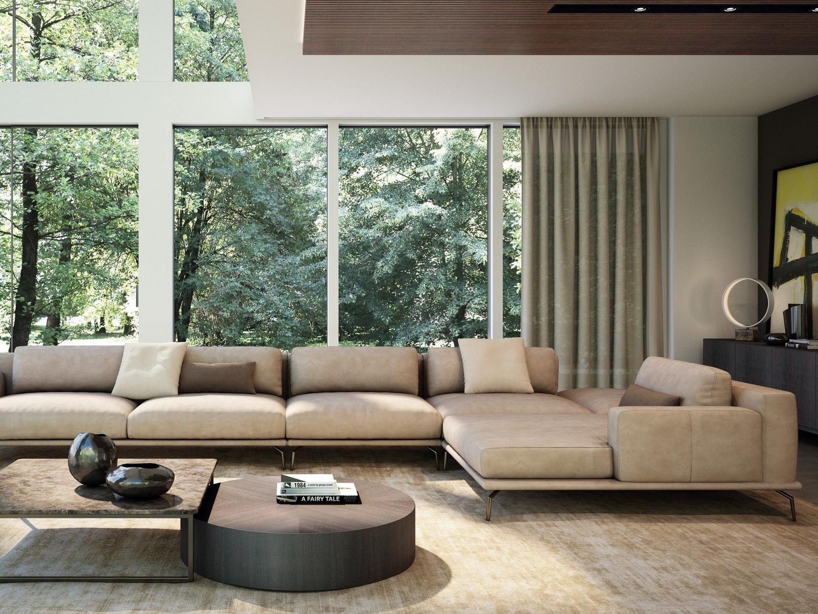 Sectional leather sofa | Bovisa by Nicoline