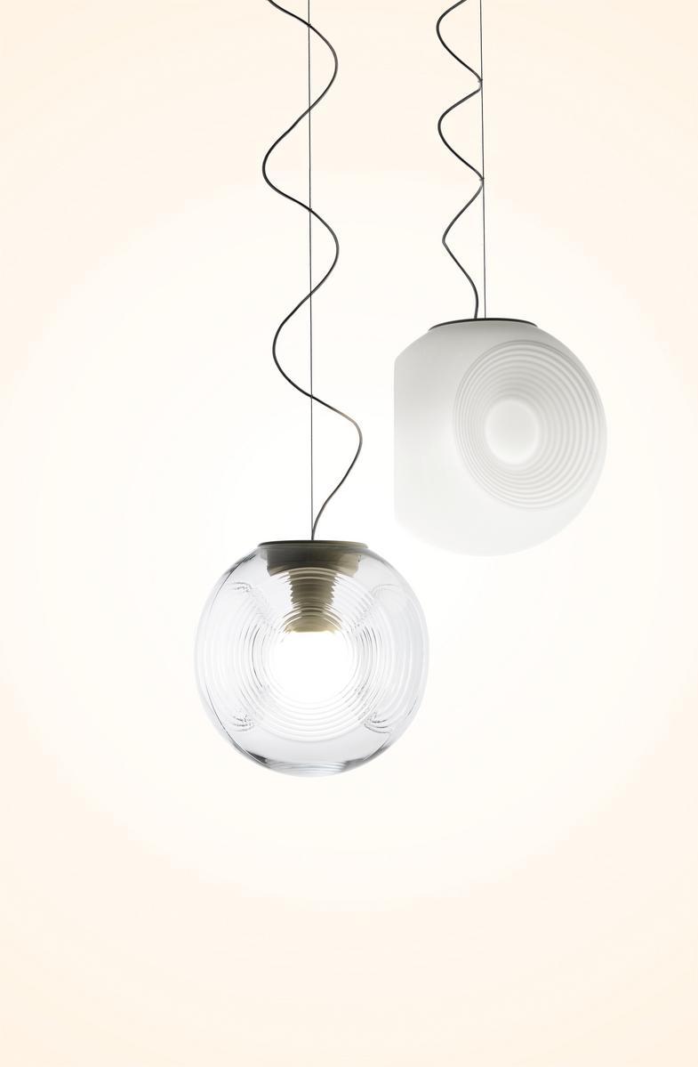 Fluorescent blown glass pendant lamp | Eyes by Fabbian