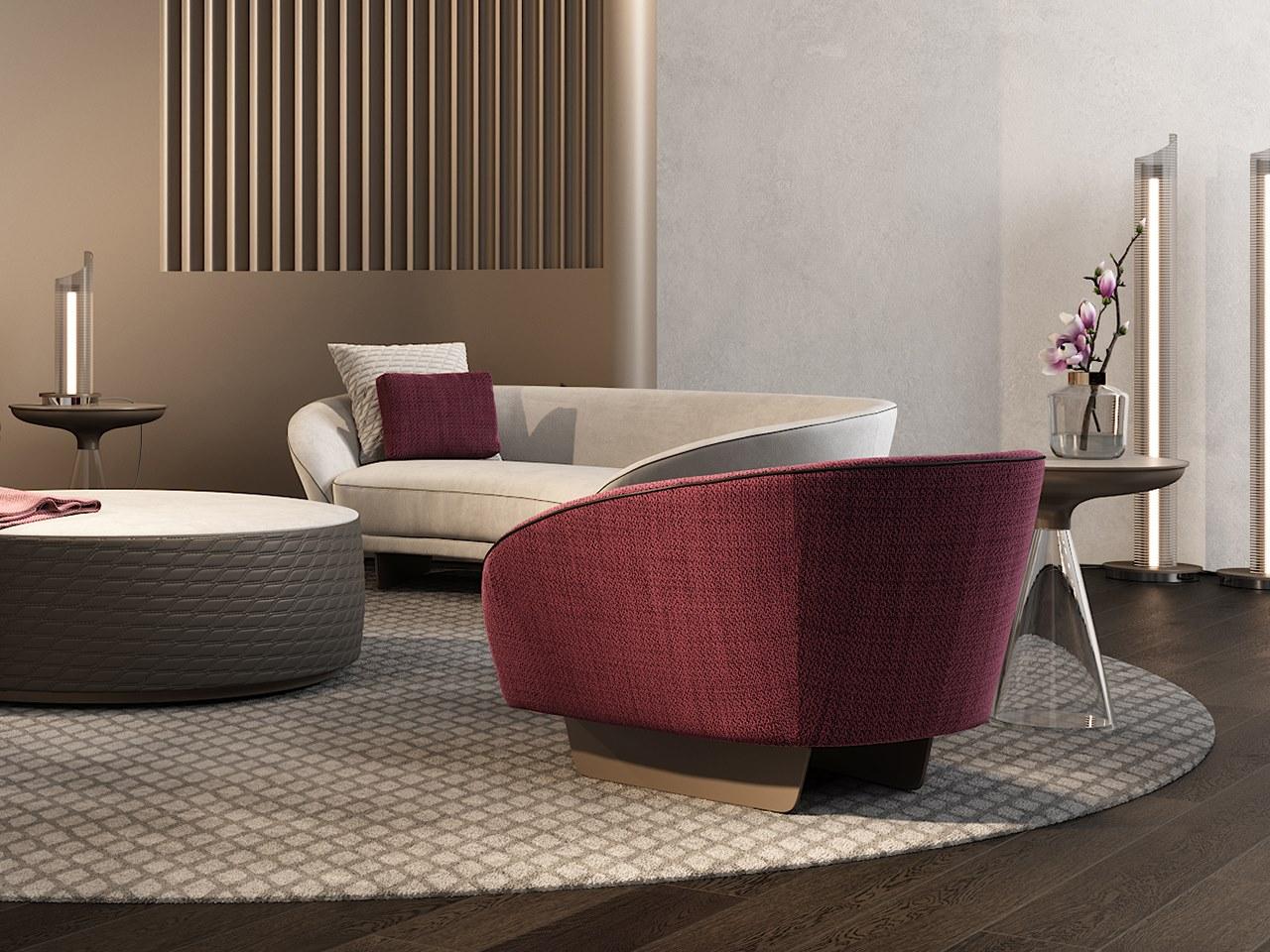 Fabric armchair with armrests | Segno by Reflex