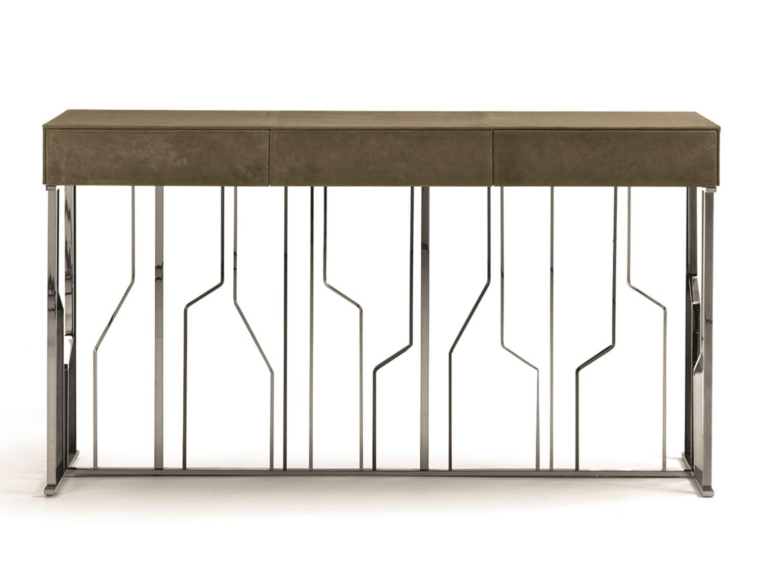 Rectangular metal console with drawers | Ginza Evo by Longhi