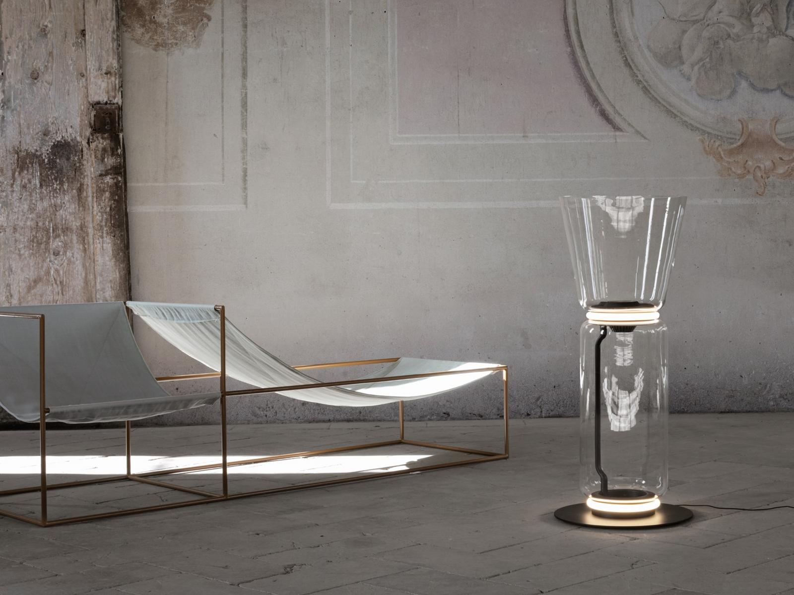 LED Blown crystal floor lamp | Noctambule Cone by Flos