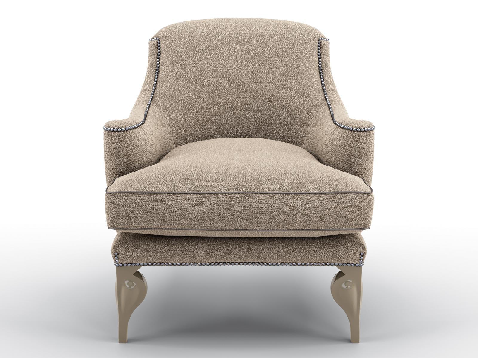 Fabric armchair with armrests | Lopez by Bruno Zampa