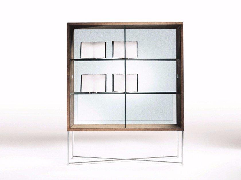 Wood and glass display cabinet | Moka by Flexform