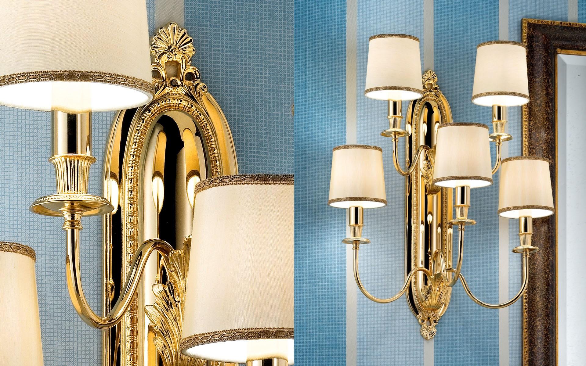 Incandescent brass wall lamp | Brass & Spots Ve 1074 by Masiero