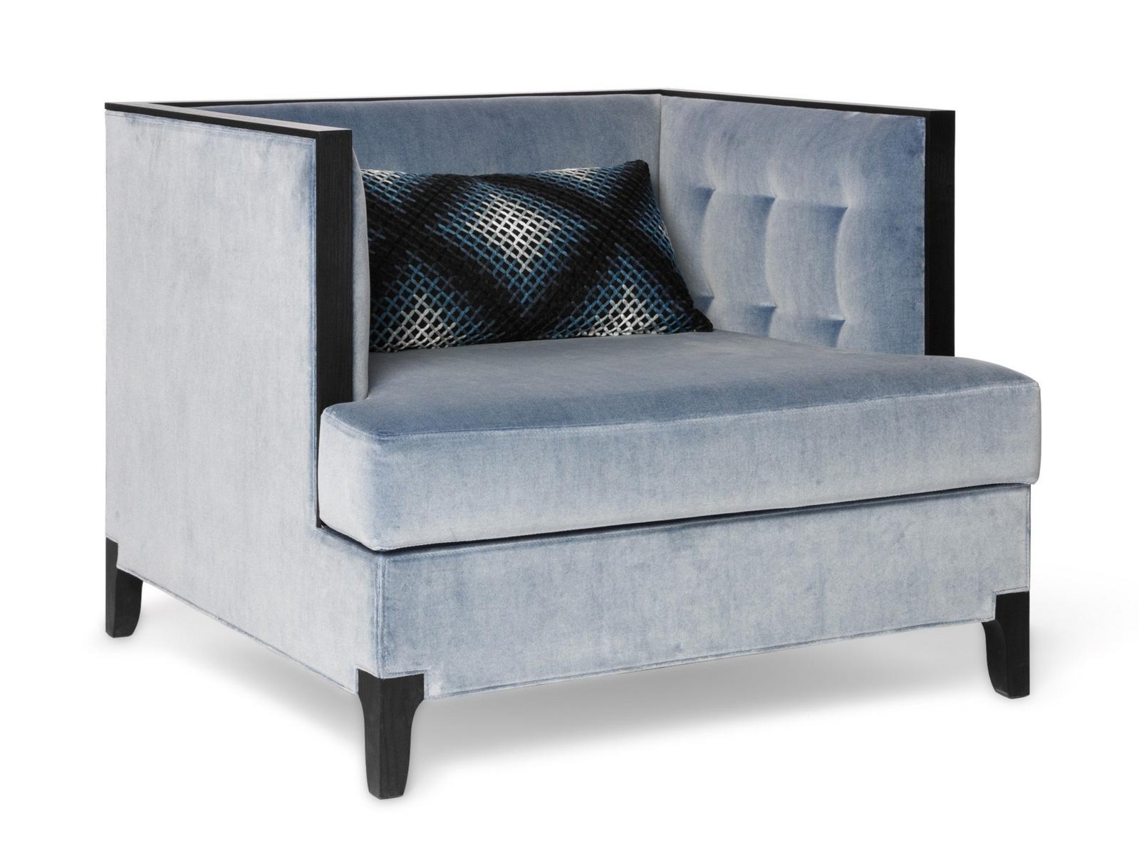 Tufted fabric armchair with armrests | Attesa by Ezio Bellotti