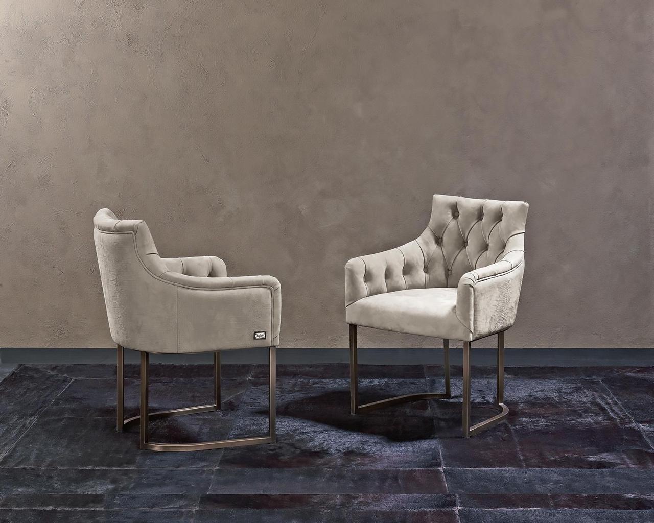 Nabuk chair in a luxury style | Itaca by Rugiano