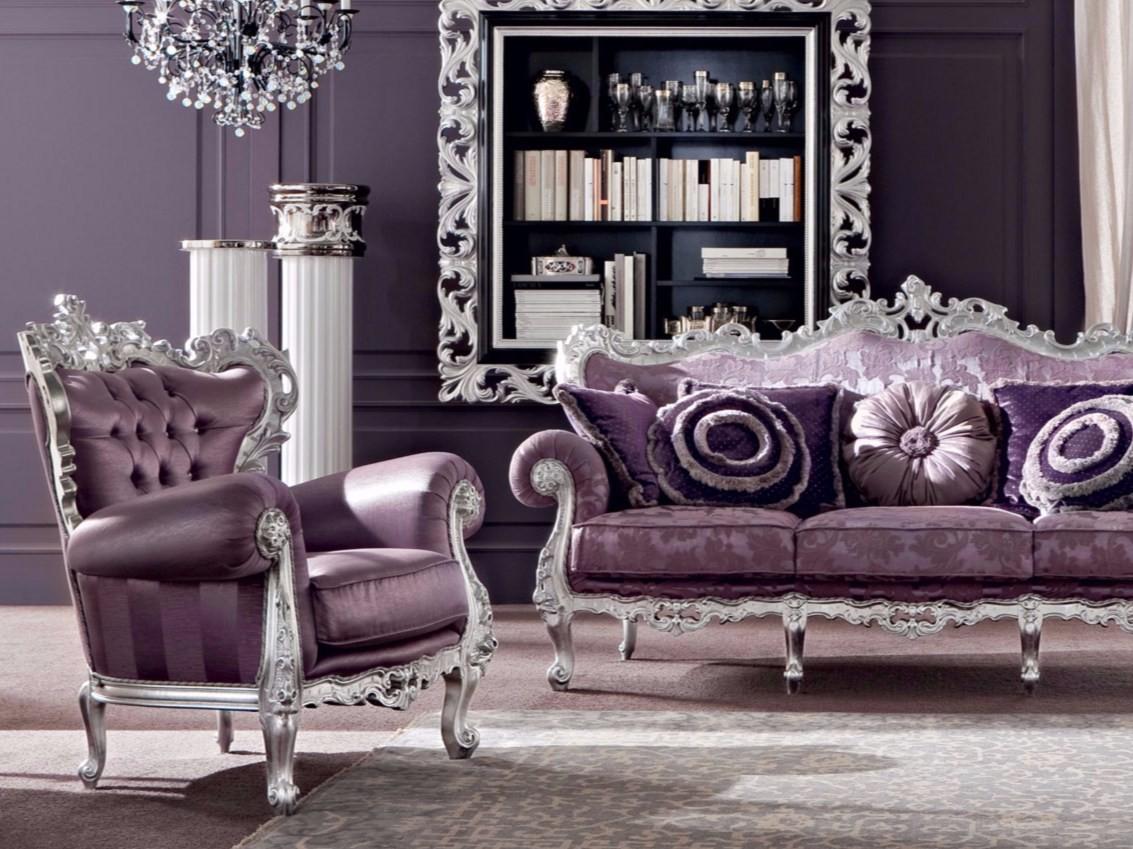 Tufted fabric armchair with armrests | 13411 by Modenese Gastone