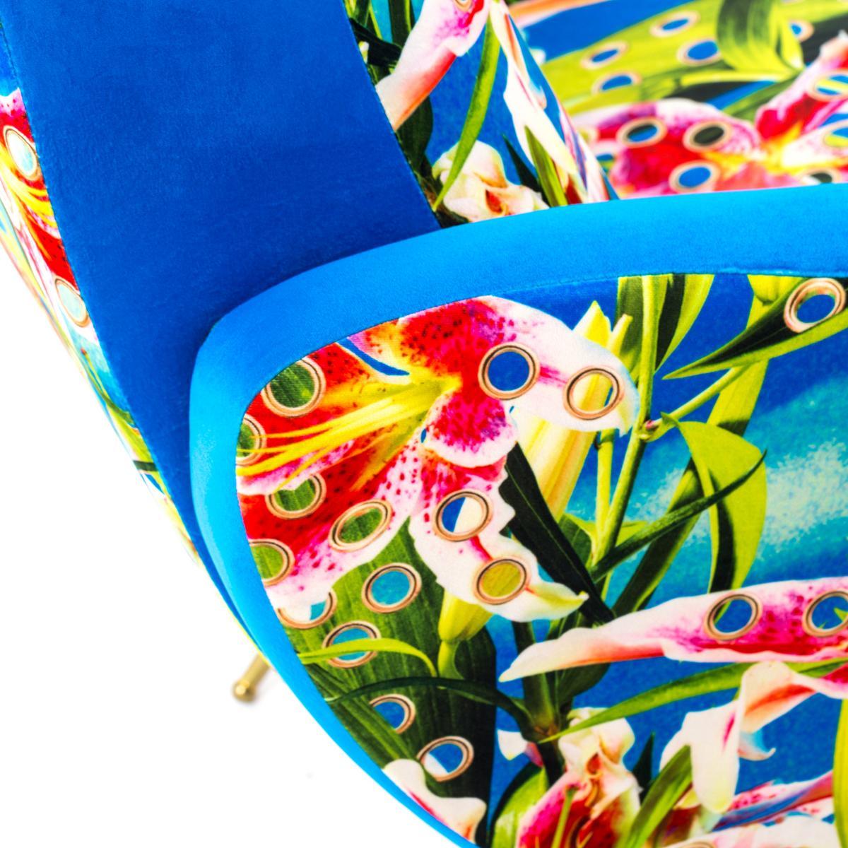 Fabric armchair with armrests | Flowers With Holes by Seletti