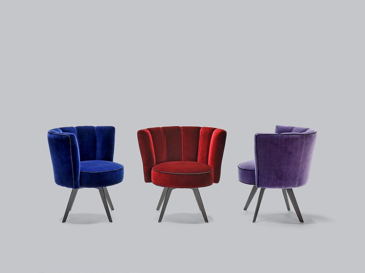 Upholstered velvet easy chair | Diva by Borzalino