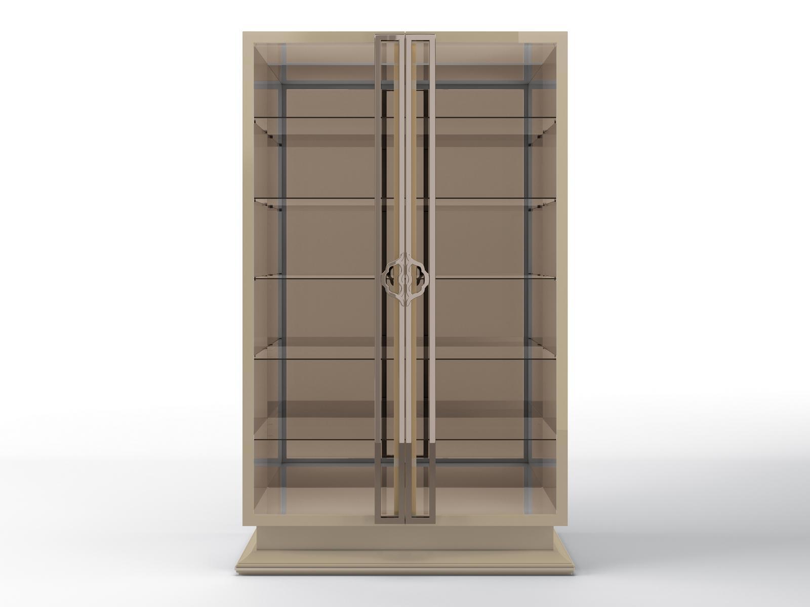 Solid wood sideboard with glass hinged doors | Concorde by Bruno Zampa