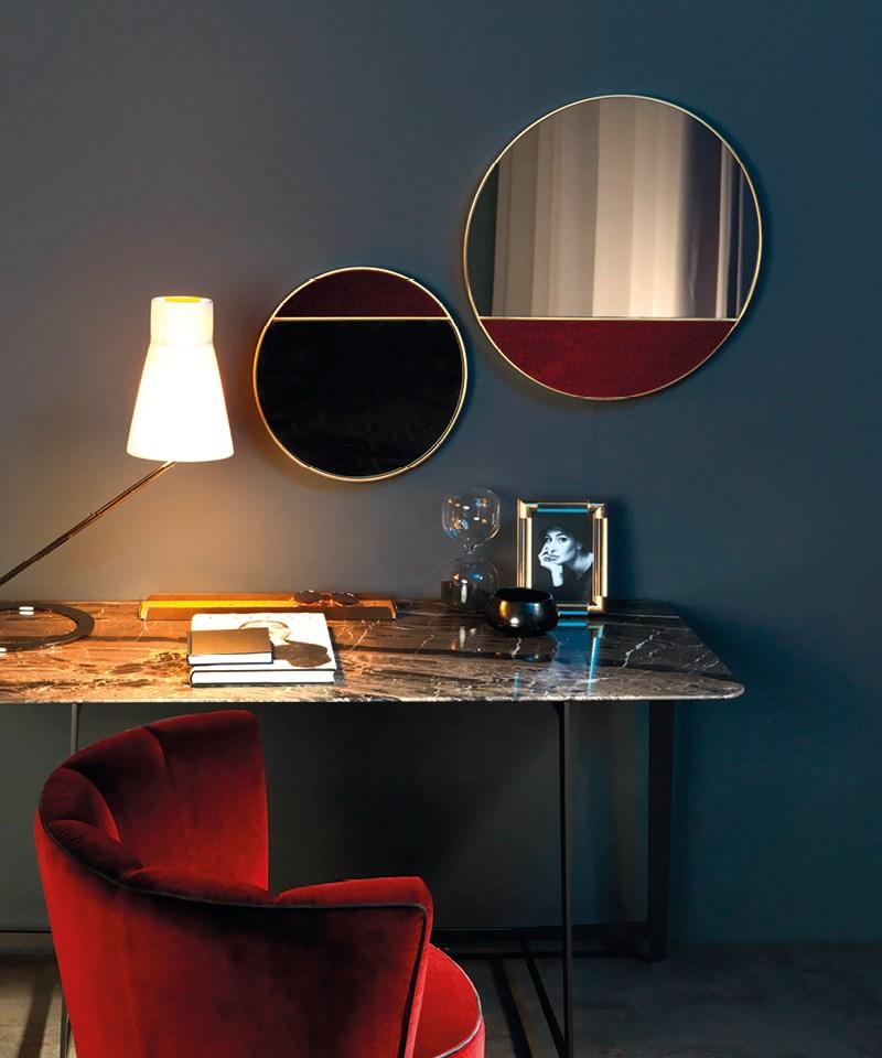 Round wall-mounted mirror | Half Moon by Borzalino