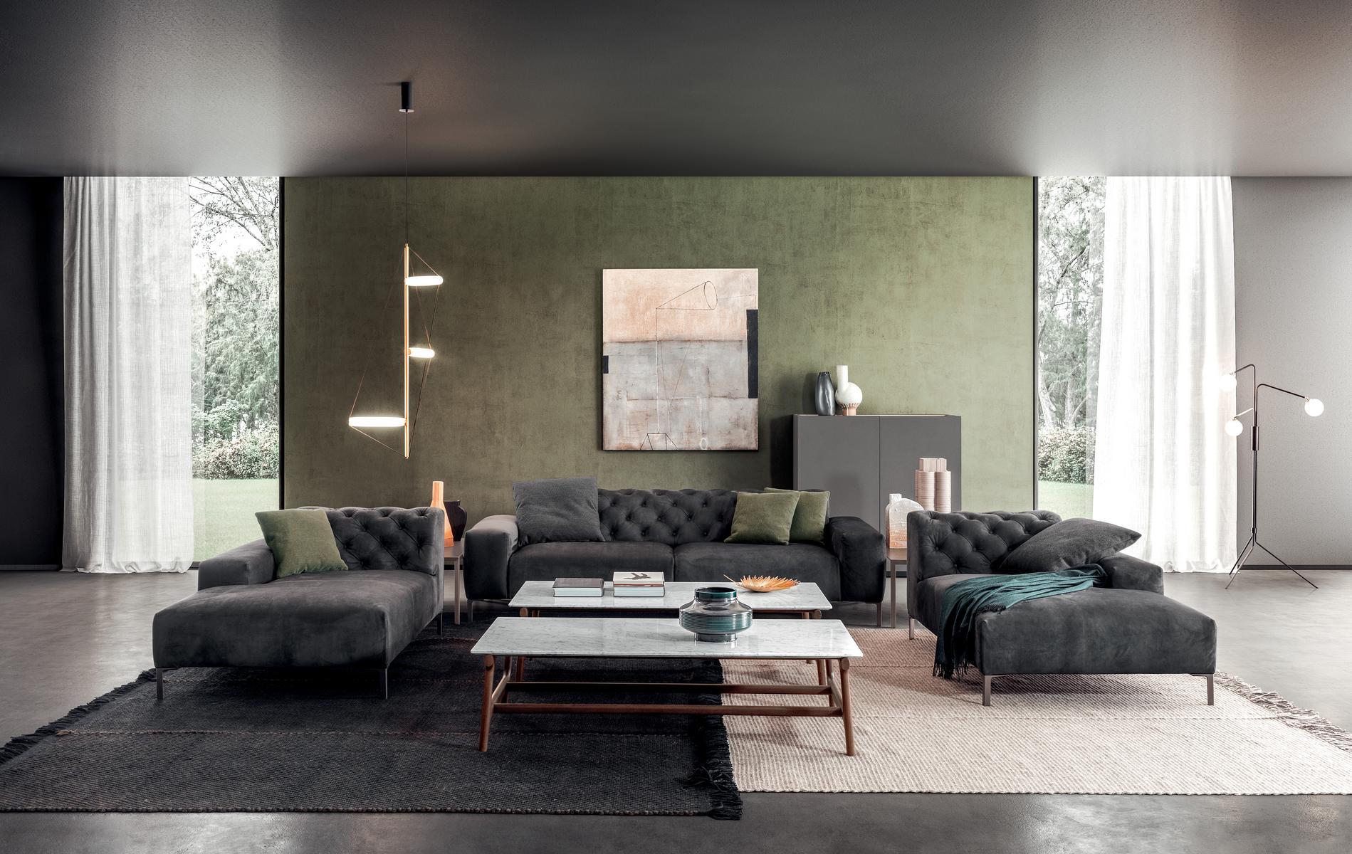 Tufted 3 seater sofa | Boston by Pianca