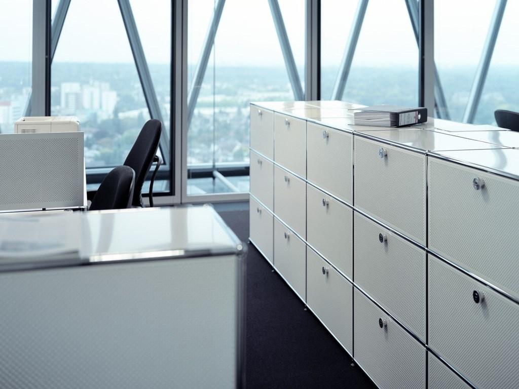 Low modular metal office storage unit | Haller Credenza As Office Storage by USM