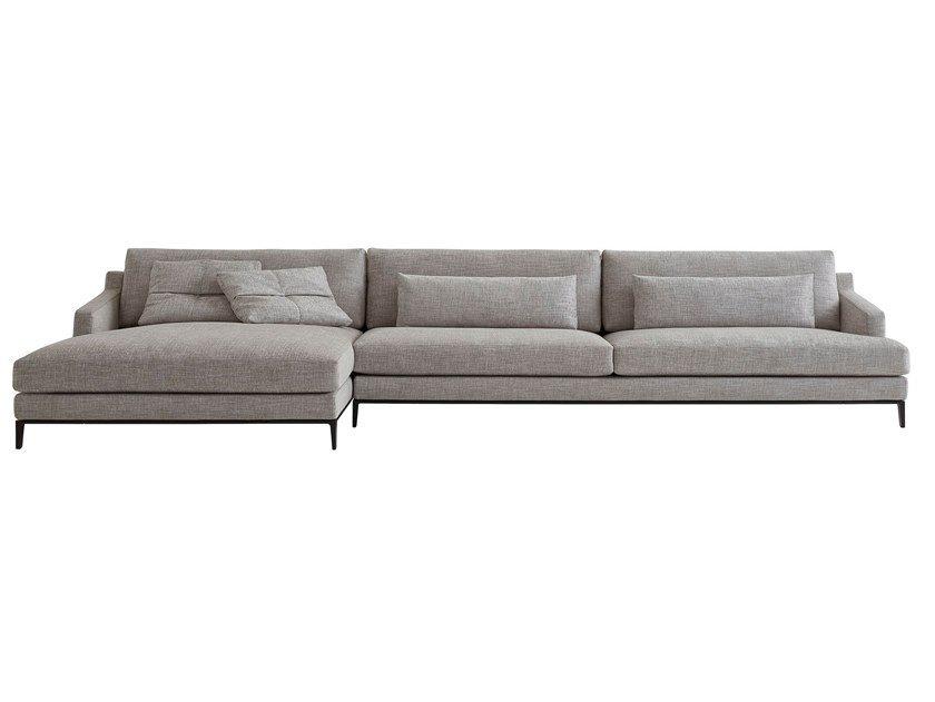 Fabric sofa with chaise longue | Bellport by Poliform