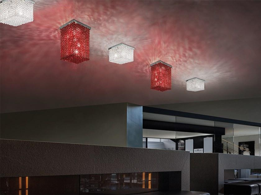Crystal ceiling lamp | Cubo Pl by Masiero