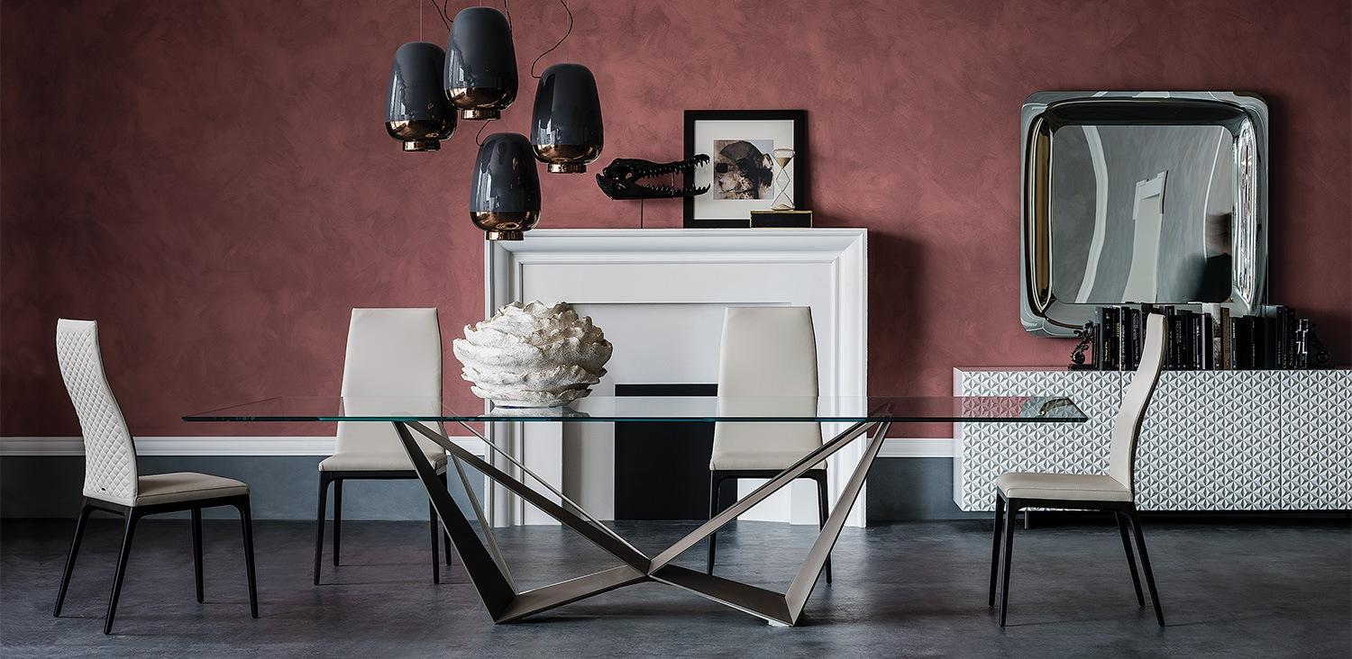 Rectangular glass table | Skorpio by Cattelan Italia