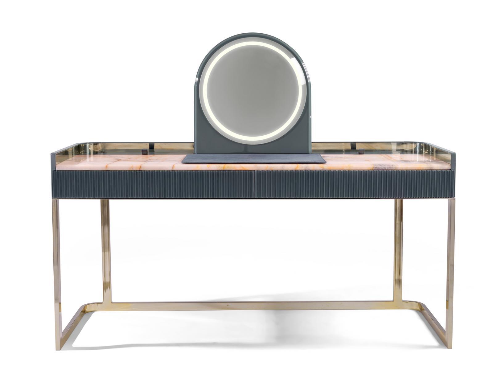 Glossy steel dressing table | Kobol by Visionnair
