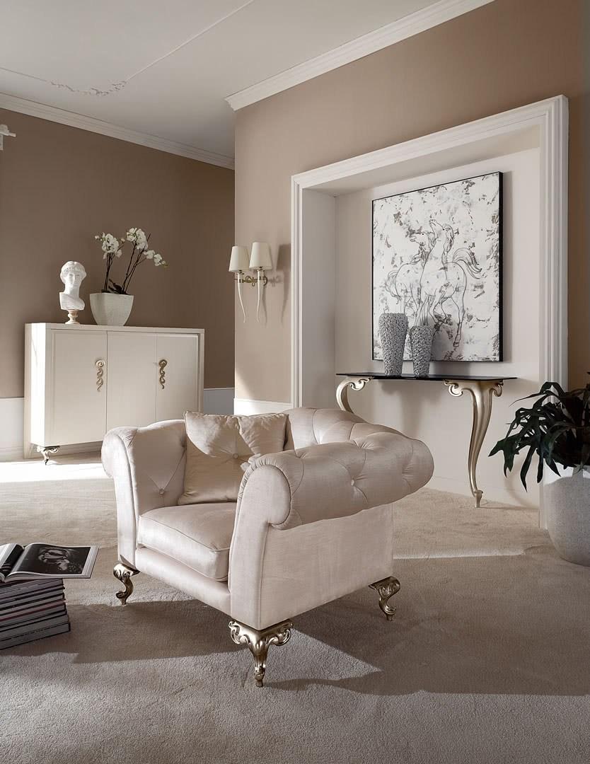 Tufted nabuk armchair with armrests | George by Cantori