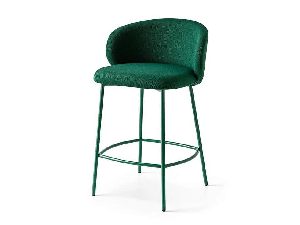 High fabric stool with footrest | Tuka by Connubia