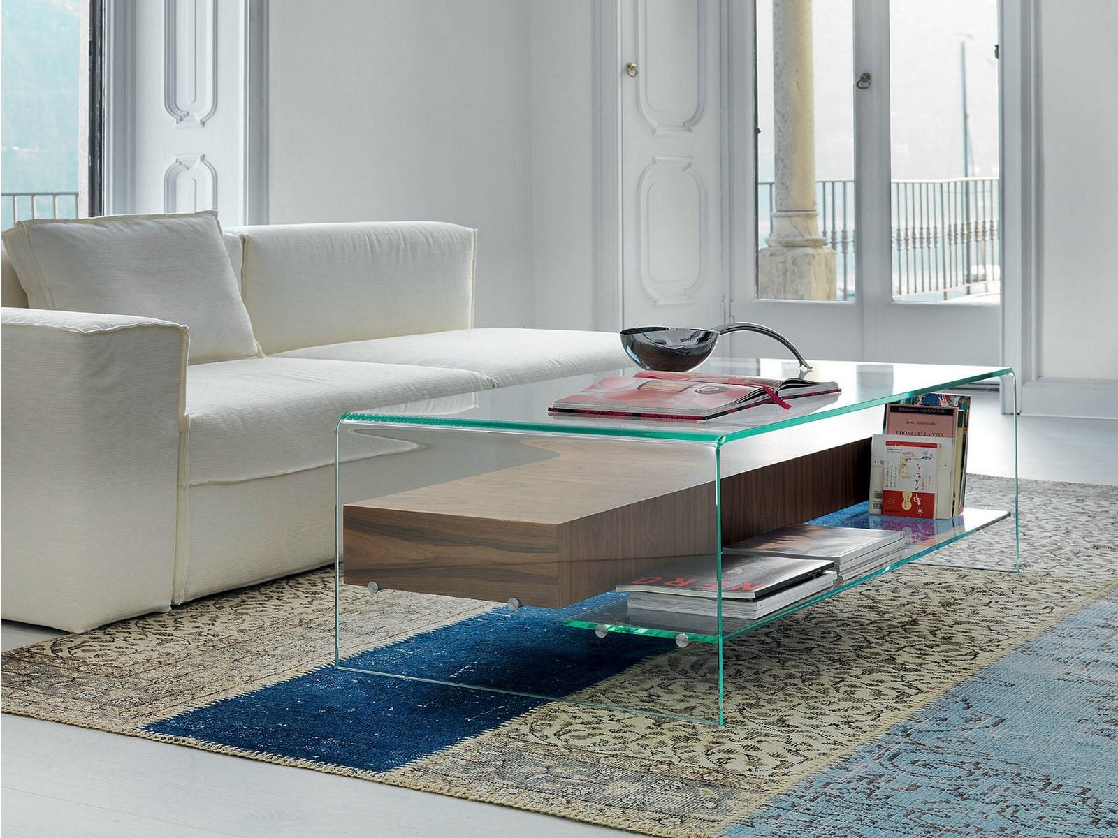 Coffee table | Bridge With Drawer And Shelf by Sovet